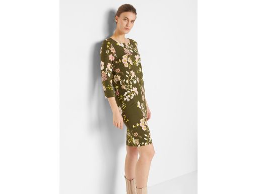 B.P.C sukienka z dżerseju zielona w kwiaty 36/38.
