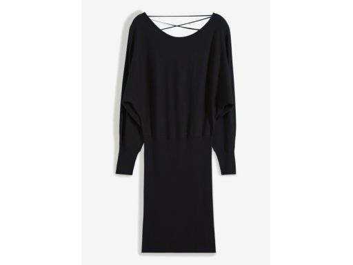 B.P.C sukienka dzianinowa czarna ze sznurowaniem 40/42.