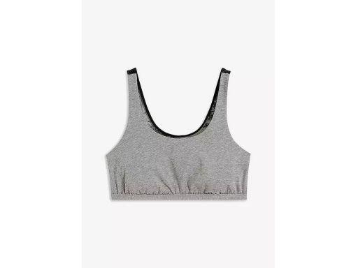 B.P.C biustonosz sportowy bustier szary z koronką 44/46.