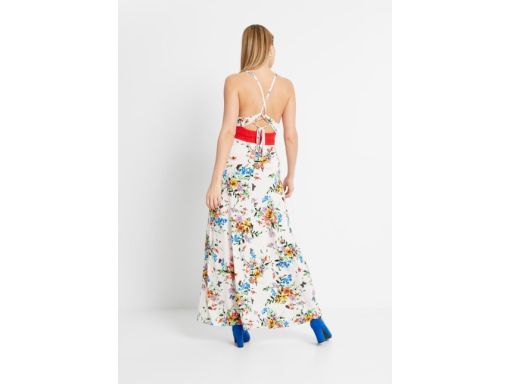 B.P.C długa sukienka w kwiaty z koronką r.36/38