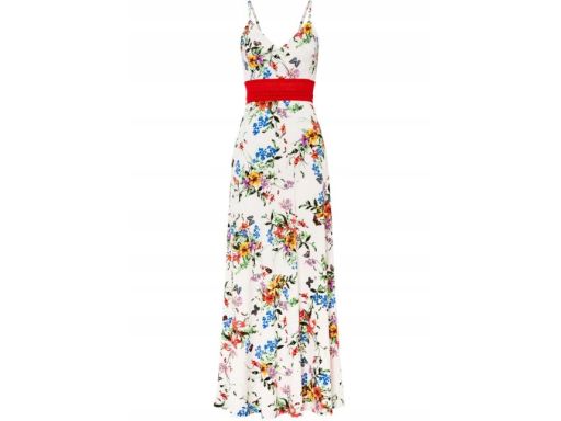 B.P.C długa sukienka w kwiaty z koronką r.36/38