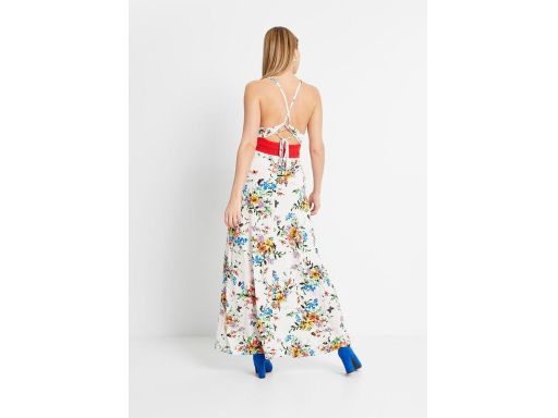 B.P.C długa sukienka w kwiaty z koronką r.36/38