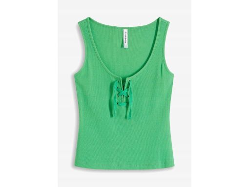 B.P.C top w prążek zielony ze sznurowaniem r.36/38