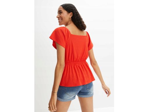 B.P.C Czerwona bluzka ze sznurowaniem ^40/42