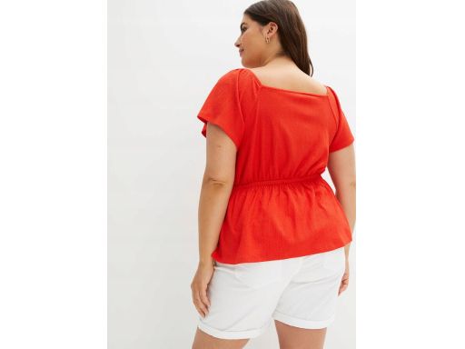 B.P.C Czerwona bluzka ze sznurowaniem ^40/42