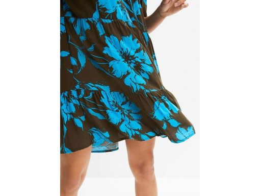 B.P.C brązowa sukienka w niebieskie kwiaty 40.
