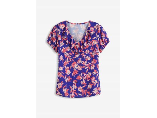 B.P.C bluzka z nadrukiem i falbankami 36.