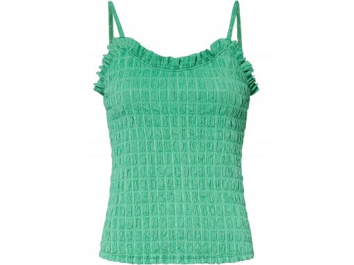 B.P.C zielony top z krepy marszczony 44/46.