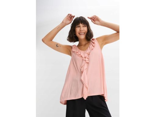 B.P.C top różowy z żabotem modny r.36/38