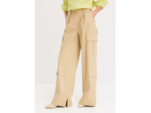 B.P.C. spodnie bojówki z czystej bawełny beżowe ^48