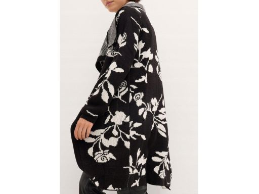 B.P.C czarno-śmietankowy kardigan we wzory r.40/42