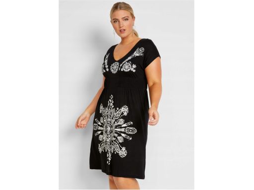 B.P.C sukienka plażowa czarna z białym wzorem ^40/42