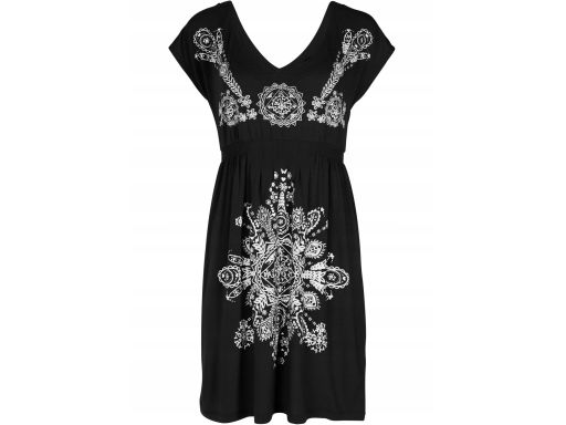 B.P.C sukienka plażowa czarna z białym wzorem ^40/42