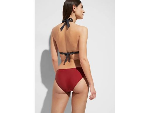 B.P.C bikini z wiązaniem na szyi i figami z paskiem bordowo-szare 38.