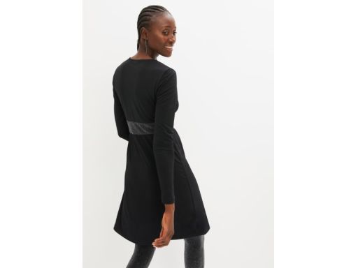 B.P.C czarna sukienka z połyskującymi wstawkami r.48/50