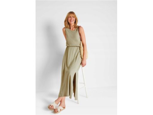 B.P.C maxi sukienka pistacjowa shirtowa ^40/42