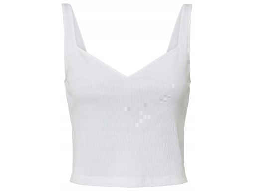 B.P.C krótki biały top w prążek ^32/34
