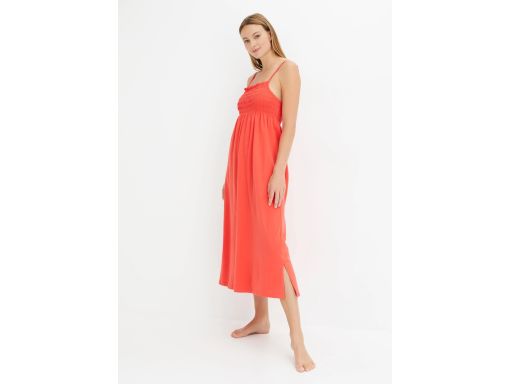 B.P.C koszula nocna bawełniana na ramiączka z marszczeniem ^44/46