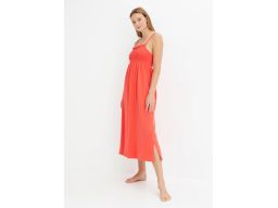 B.P.C koszula nocna bawełniana na ramiączka z marszczeniem ^44/46