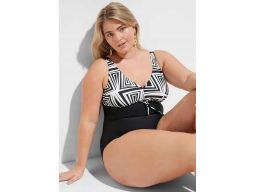 B.P.C kostium jednoczęściowy ze wzorem i wiązaniem r.44