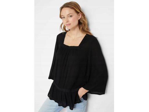 B.P.C bluzka tunikowa czarna bawełniana z koronką ^40