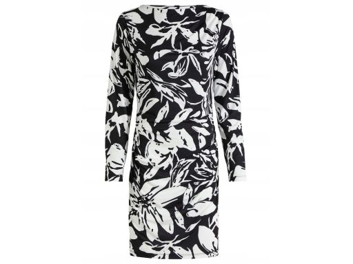 B.P.C Sukienka czarno-biała z marszczeniem ^48/50