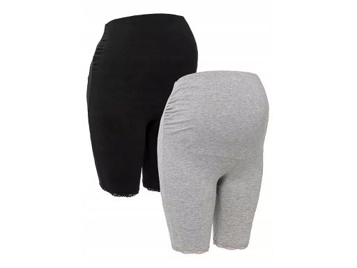 B.P.C 2-pak legginsy krótkie kolarki ciążowe bawełna organiczna 36/38.