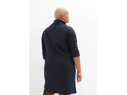 B.P.C sukienka oversize granatowa dresowa z szerokim golfem ^52/54