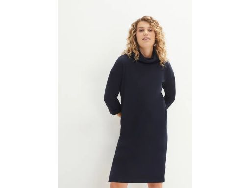 B.P.C sukienka oversize granatowa dresowa z szerokim golfem ^52/54