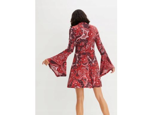 B.P.C sukienka we wzory z rozszerzanymi asymetrycznymi rękawami ^36/38