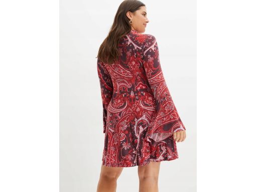 B.P.C sukienka we wzory z rozszerzanymi asymetrycznymi rękawami ^36/38