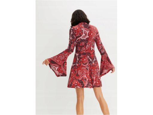 B.P.C sukienka we wzory z rozszerzanymi asymetrycznymi rękawami ^36/38