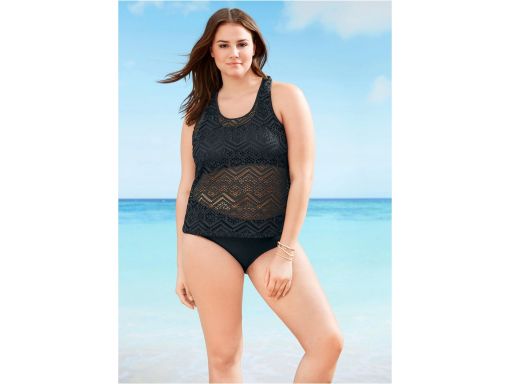 B.P.C tankini czarne ażurowe z figami ^46