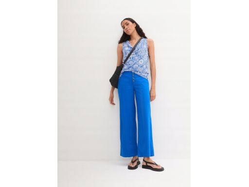 B.P.C bluzka top z lejącym dekoltem niebieska we wzory ^52/54