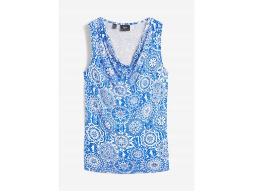 B.P.C bluzka top z lejącym dekoltem niebieska we wzory ^52/54