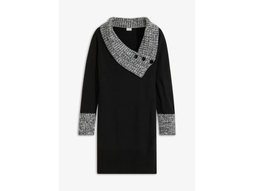 B.P.C sukienka dzianinowa z szalowym kołnierzem ^36/38