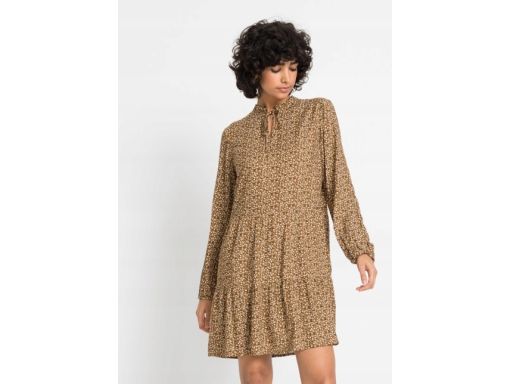 B.P.C. wzorzysta sukienka falbanki r.38