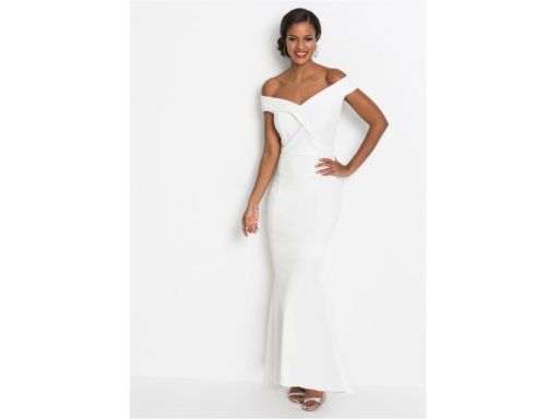 B.P.C sukienka wieczorowa śmietankowa r.38