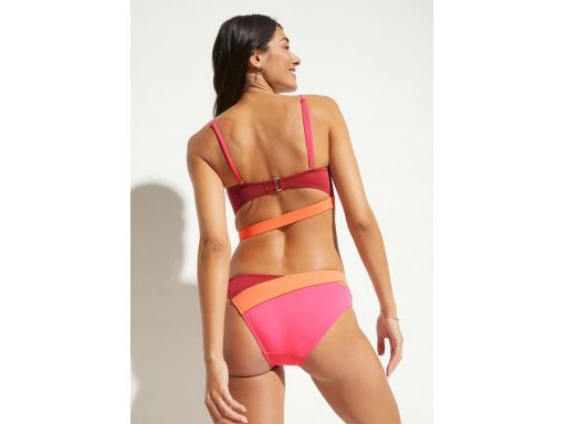 B.P.C bikini różowo-pomarańczowe bandeau z figami ^44