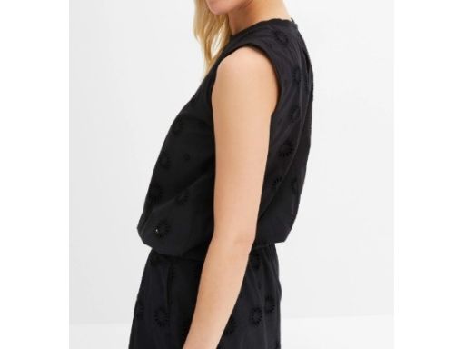 B.P.C top czarny z haftem ażurowym bawełniany r.42