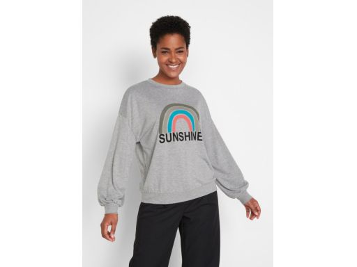 B.P.C bluza cienka szara nadruk r.36/38