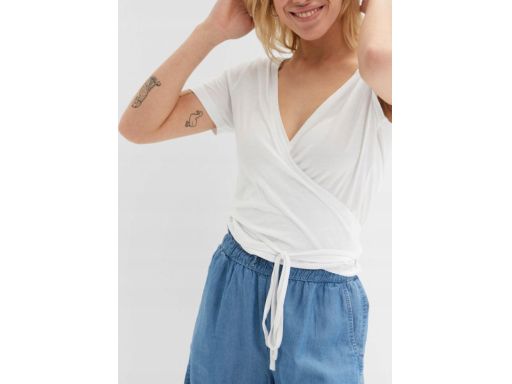 B.P.C bluzka kopertowa biała z wiskozy 44/46.