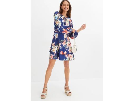 B.P.C sukienka w kwiaty granatowa 36/38.