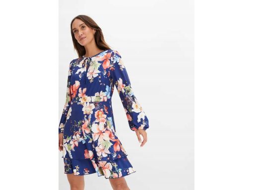 B.P.C sukienka w kwiaty granatowa 36/38.