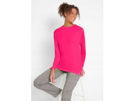 B.P.C t-shirt damski długi rękaw różowy ze stójką r.36/38