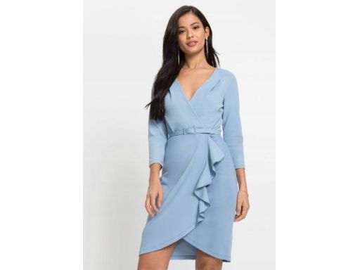 B.P.C niebieska sukienka elegancka z paskiem ^36/38