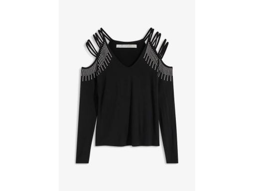 B.P.C bluzka odkryte ramiona z dżetami czarna 36/38.