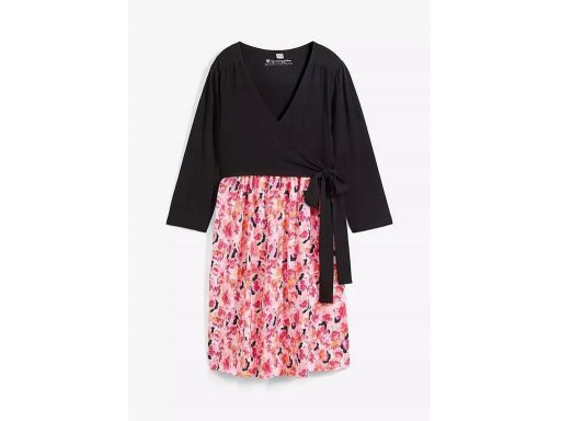 B.P.C sukienka ciążowa czarno-różowa w kwiaty r.44/46