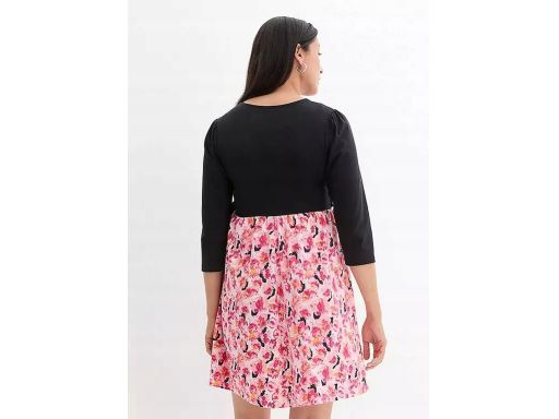 B.P.C sukienka ciążowa czarno-różowa w kwiaty r.44/46