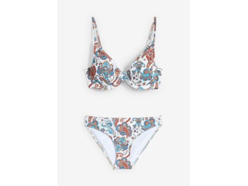 B.P.C bikini na fiszbinach z figami białe w kolorowe wzory ^42(80C)